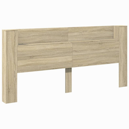 Hoofdbordkast met LED 220x16,5x103,5 cm sonoma eikenkleurig