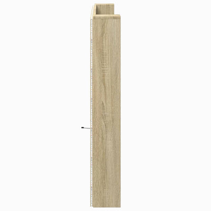 Hoofdbordkast met LED 220x16,5x103,5 cm sonoma eikenkleurig