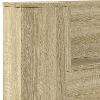 Hoofdbordkast met LED 220x16,5x103,5 cm sonoma eikenkleurig