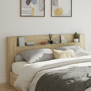 Hoofdbordkast met LED 220x16,5x103,5 cm sonoma eiken