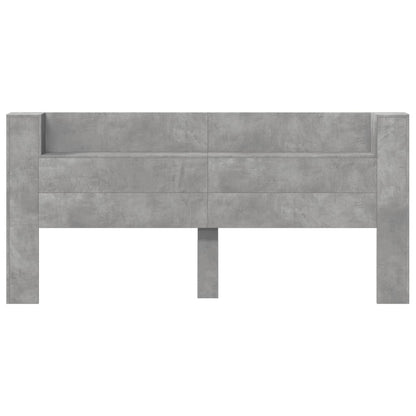 Hoofdbordkast met LED-verlichting 220x16,5x103,5 cm betongrijs