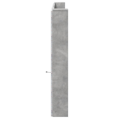 Hoofdbordkast met LED-verlichting 220x16,5x103,5 cm betongrijs