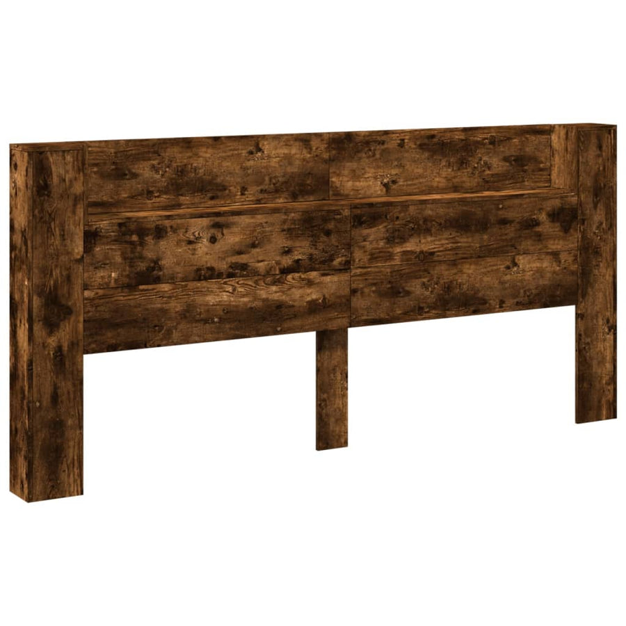 Hoofdbordkast met LED 220x16,5x103,5 cm gerookt eikenkleurig