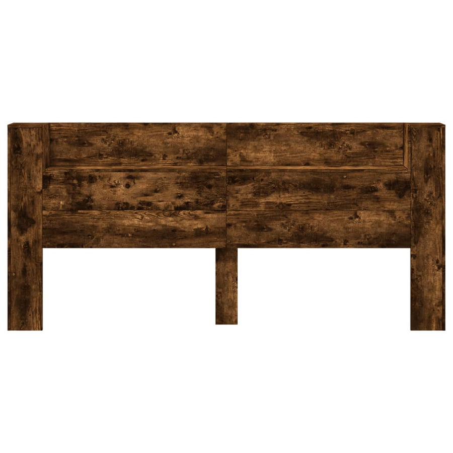 Hoofdbordkast met LED 220x16,5x103,5 cm gerookt eikenkleurig