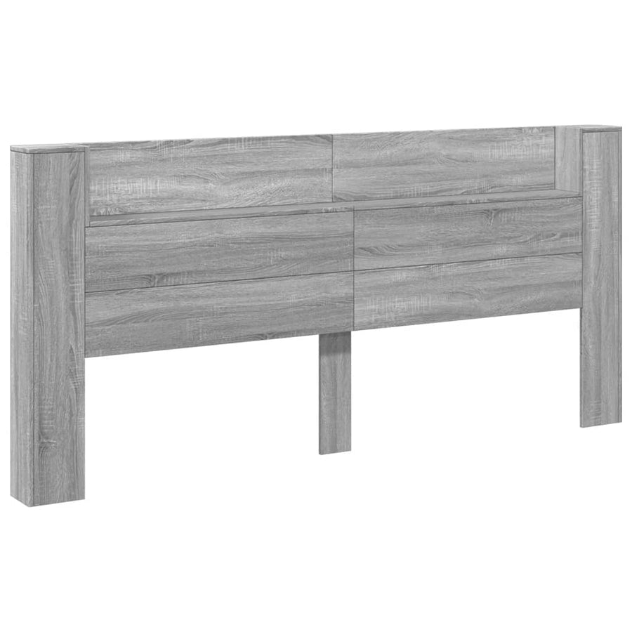 Hoofdbordkast met LED 220x16,5x103,5 cm grijs sonoma eikenkleur