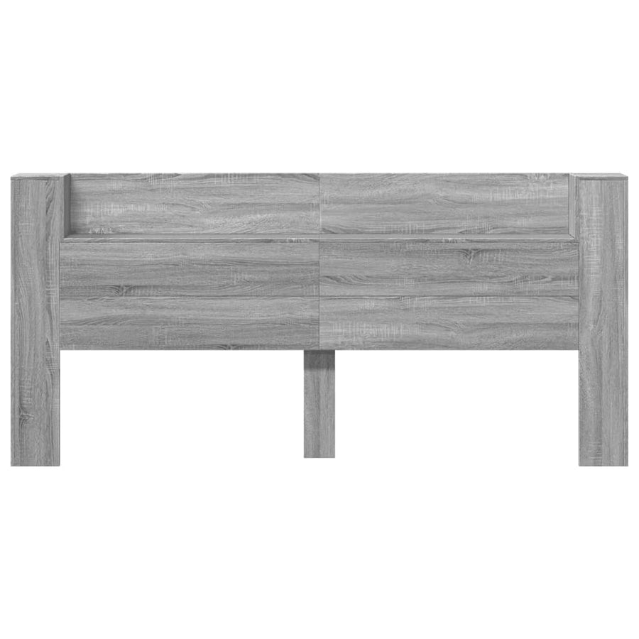 Hoofdbordkast met LED 220x16,5x103,5 cm grijs sonoma eikenkleur