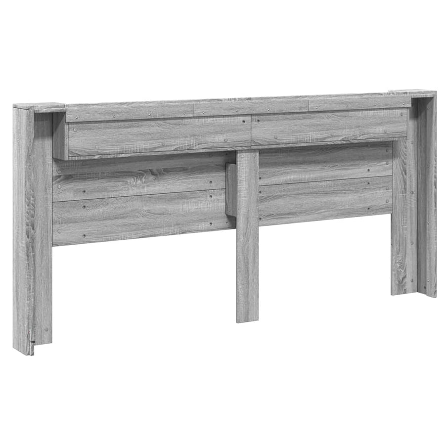 Hoofdbordkast met LED 220x16,5x103,5 cm grijs sonoma eikenkleur