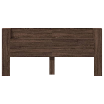 Hoofdbordkast met LED-verlichting 220x16,5x103,5 cm bruin eiken