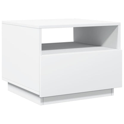 Salontafel met LED-verlichting 50x49x40 cm wit Wit