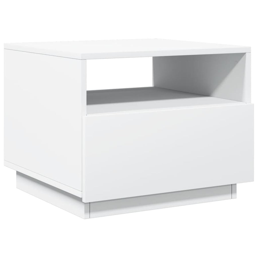 Salontafel met LED-verlichting 50x49x40 cm wit Wit