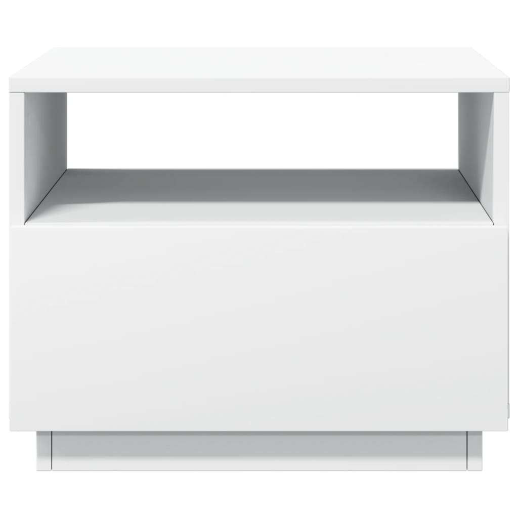 Salontafel met LED-verlichting 50x49x40 cm wit Wit