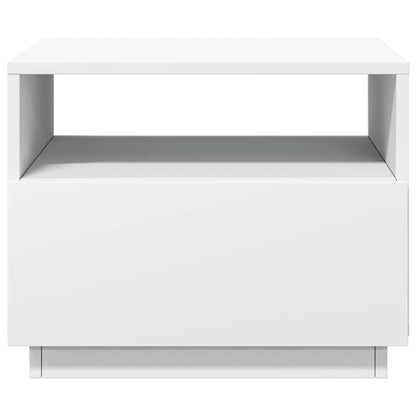 Salontafel met LED-verlichting 50x49x40 cm wit Wit