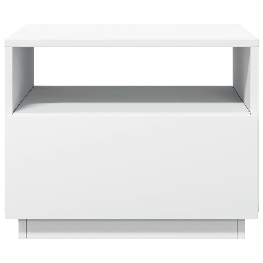 Salontafel met LED-verlichting 50x49x40 cm wit Wit