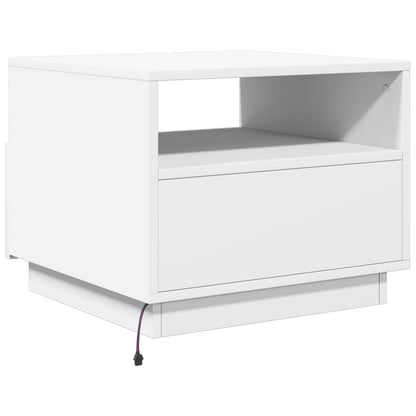 Salontafel met LED-verlichting 50x49x40 cm wit Wit