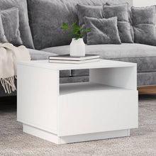 Salontafel met LED-verlichting 50x49x40 cm wit Wit