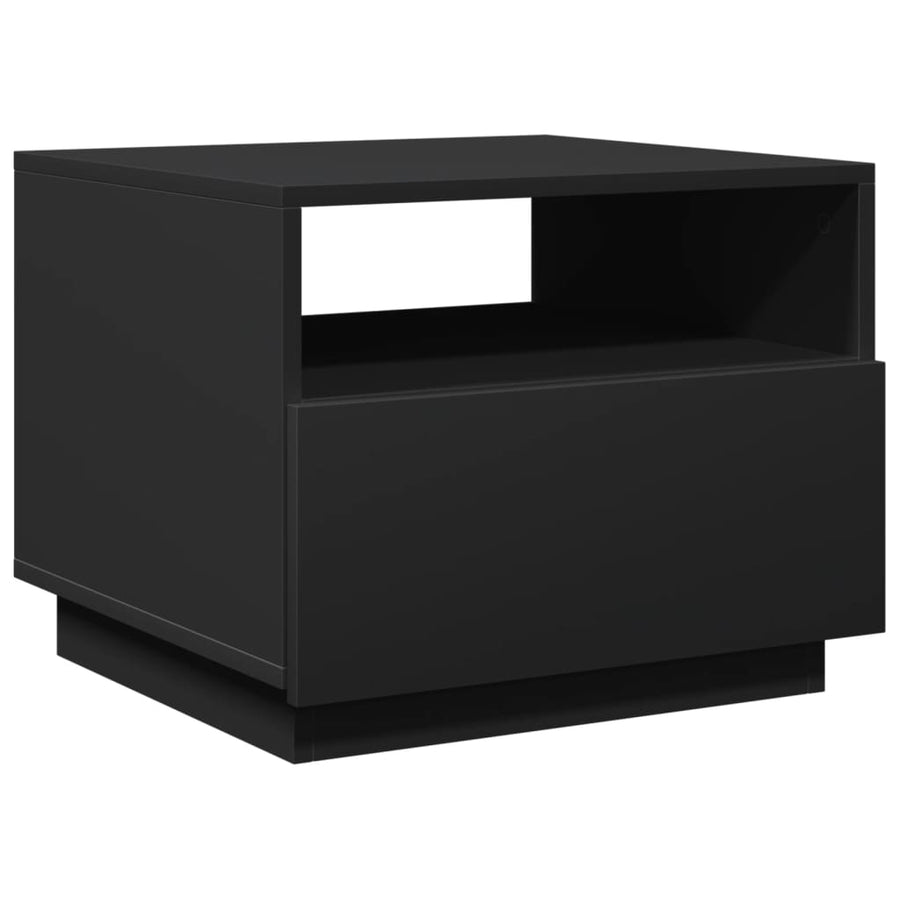 Salontafel met LED-verlichting 50x49x40 cm zwart Zwart