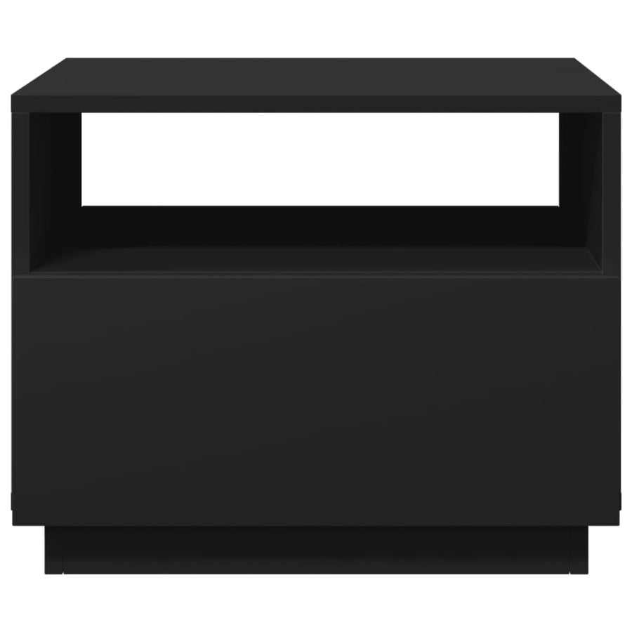 Salontafel met LED-verlichting 50x49x40 cm zwart Zwart