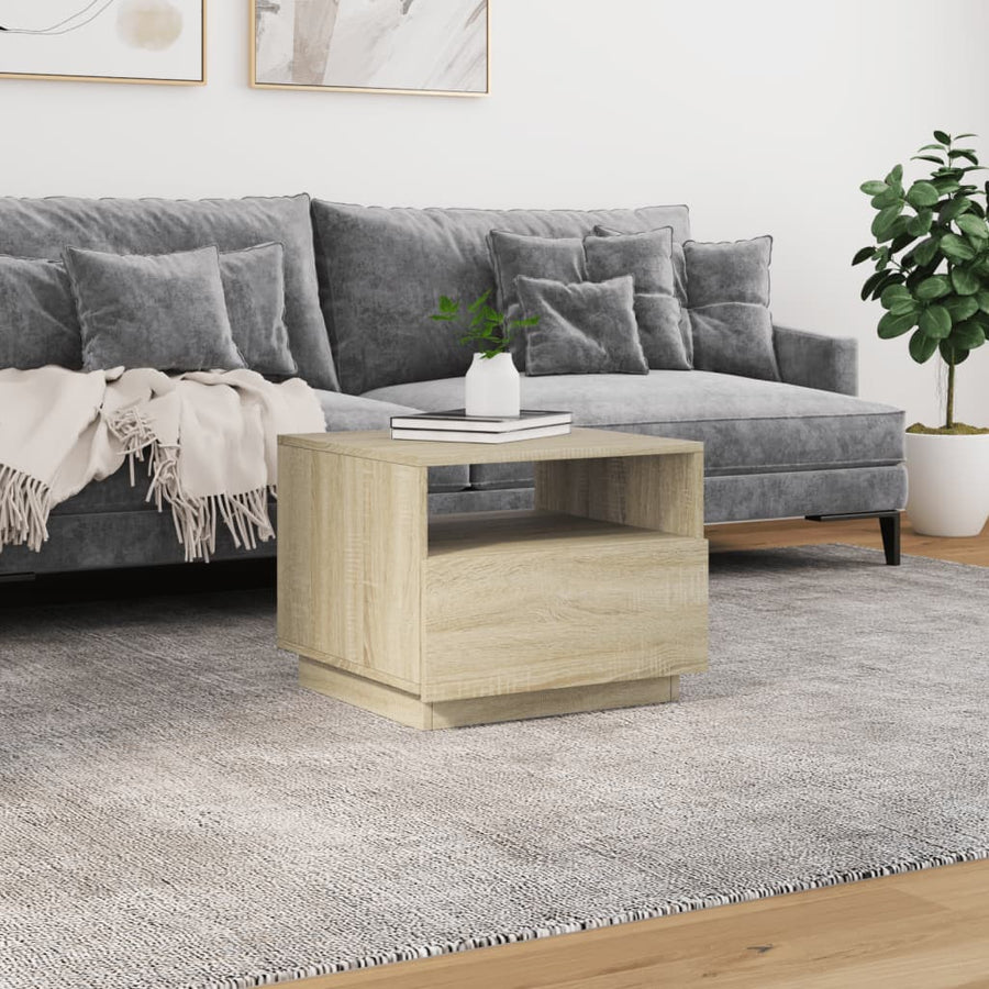 Salontafel met LED-verlichting 50x49x40 cm sonoma eikenkleurig Sonoma eiken