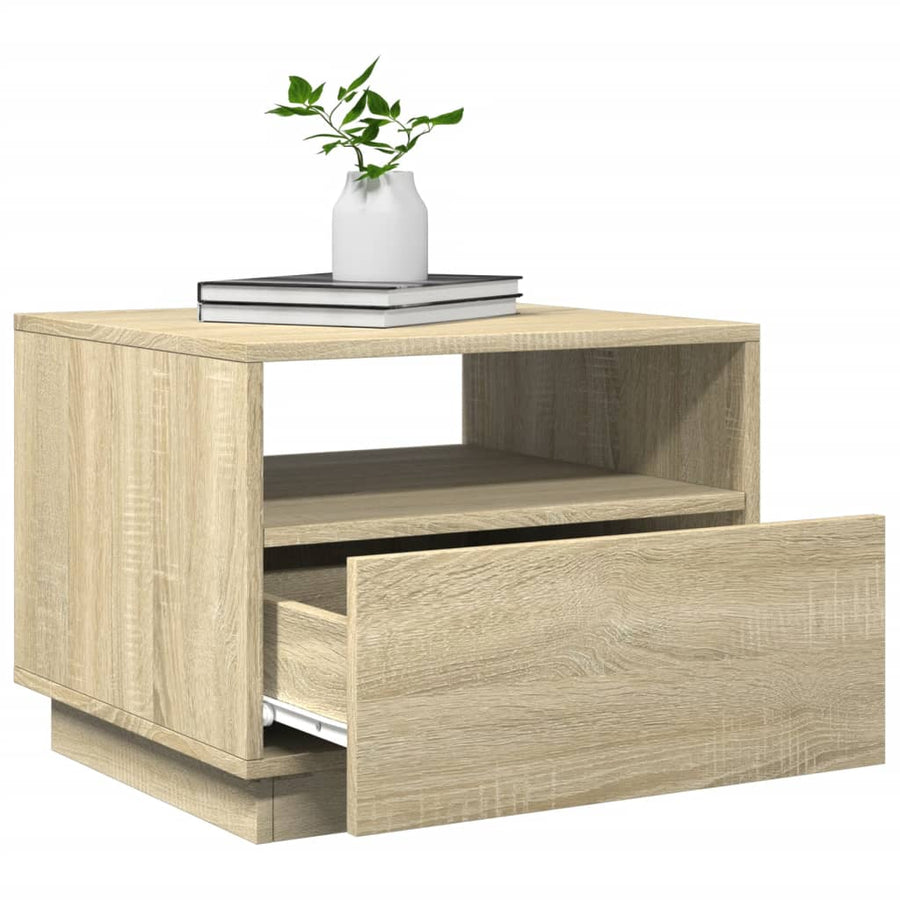 Salontafel met LED-verlichting 50x49x40 cm sonoma eikenkleurig Sonoma eiken