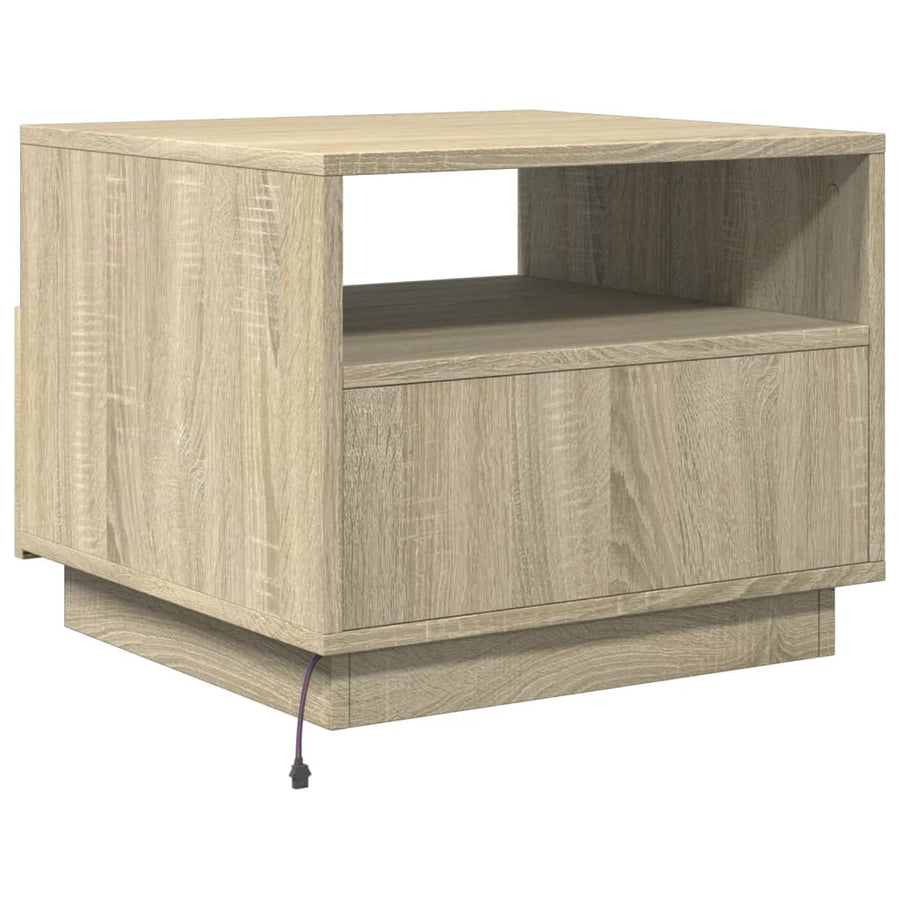 Salontafel met LED-verlichting 50x49x40 cm sonoma eikenkleurig Sonoma eiken