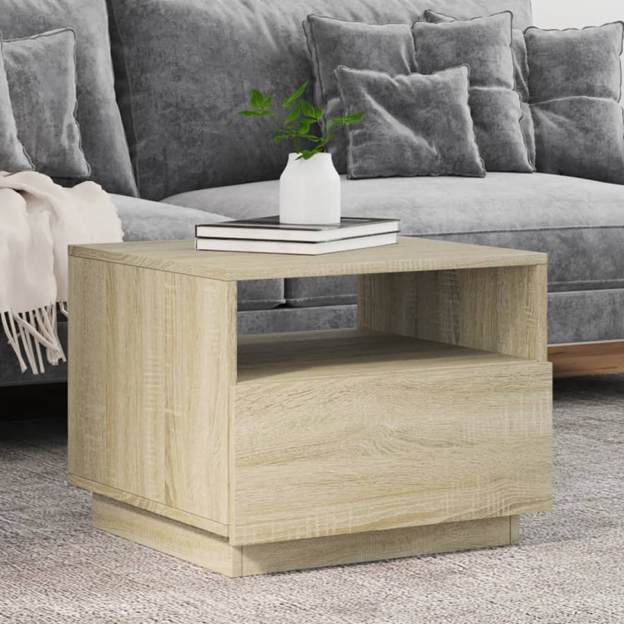 Salontafel met LED-verlichting 50x49x40 cm sonoma eikenkleurig Sonoma eiken
