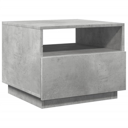 Salontafel met LED-verlichting 50x49x40 cm betongrijs Betongrijs