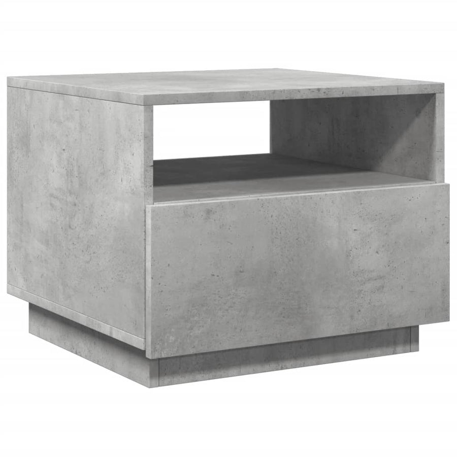 Salontafel met LED-verlichting 50x49x40 cm betongrijs Betongrijs