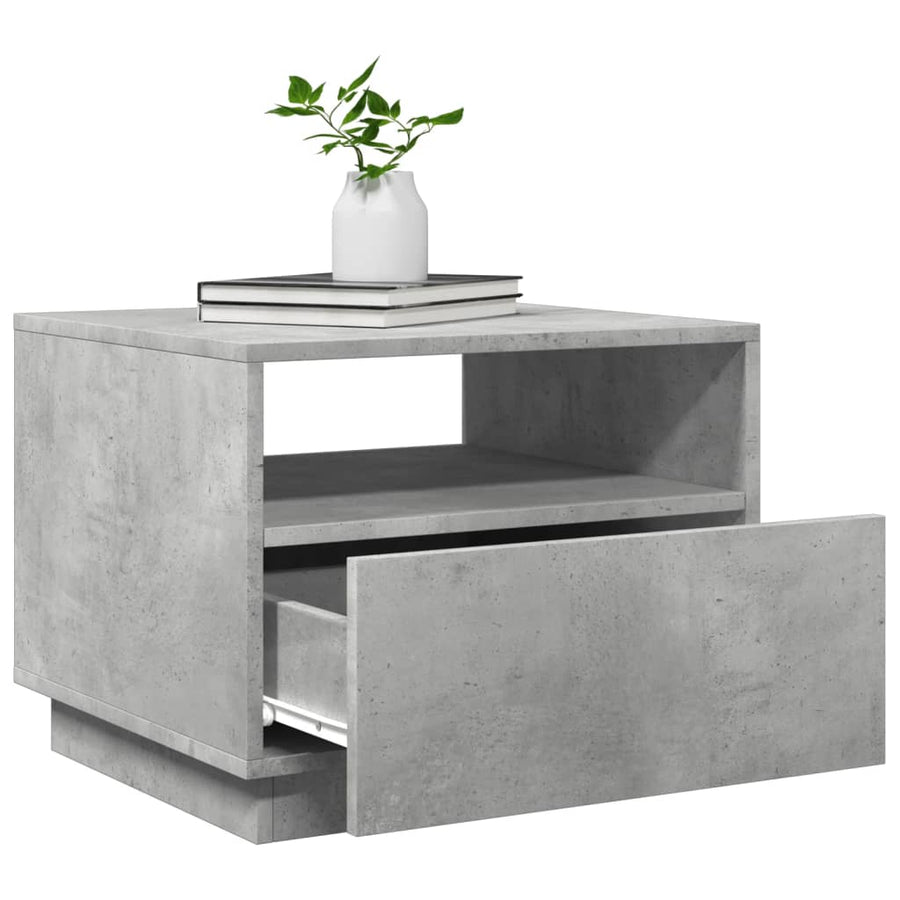 Salontafel met LED-verlichting 50x49x40 cm betongrijs Betongrijs