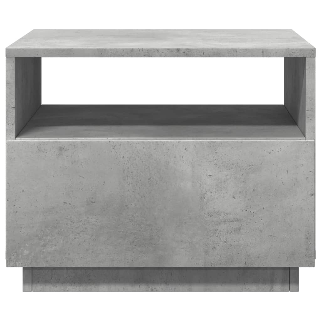 Salontafel met LED-verlichting 50x49x40 cm betongrijs Betongrijs