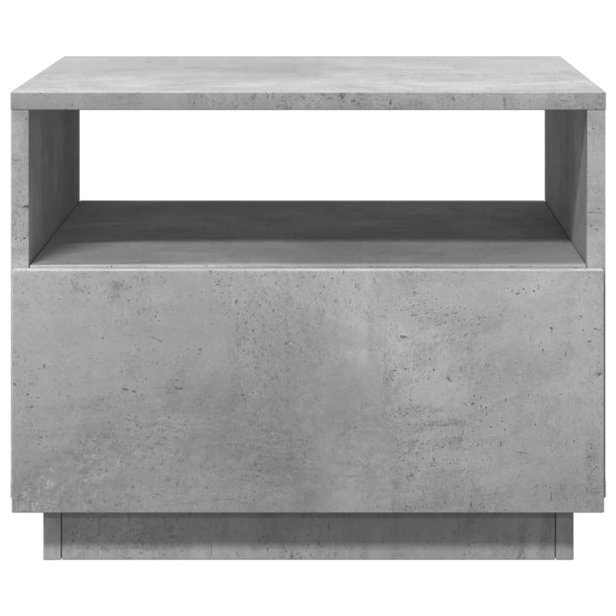 Salontafel met LED-verlichting 50x49x40 cm betongrijs Betongrijs