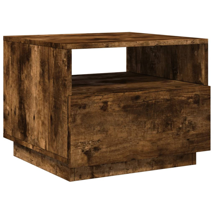 Salontafel met LED-verlichting 50x49x40 cm gerookt eikenkleurig Gerookt eiken
