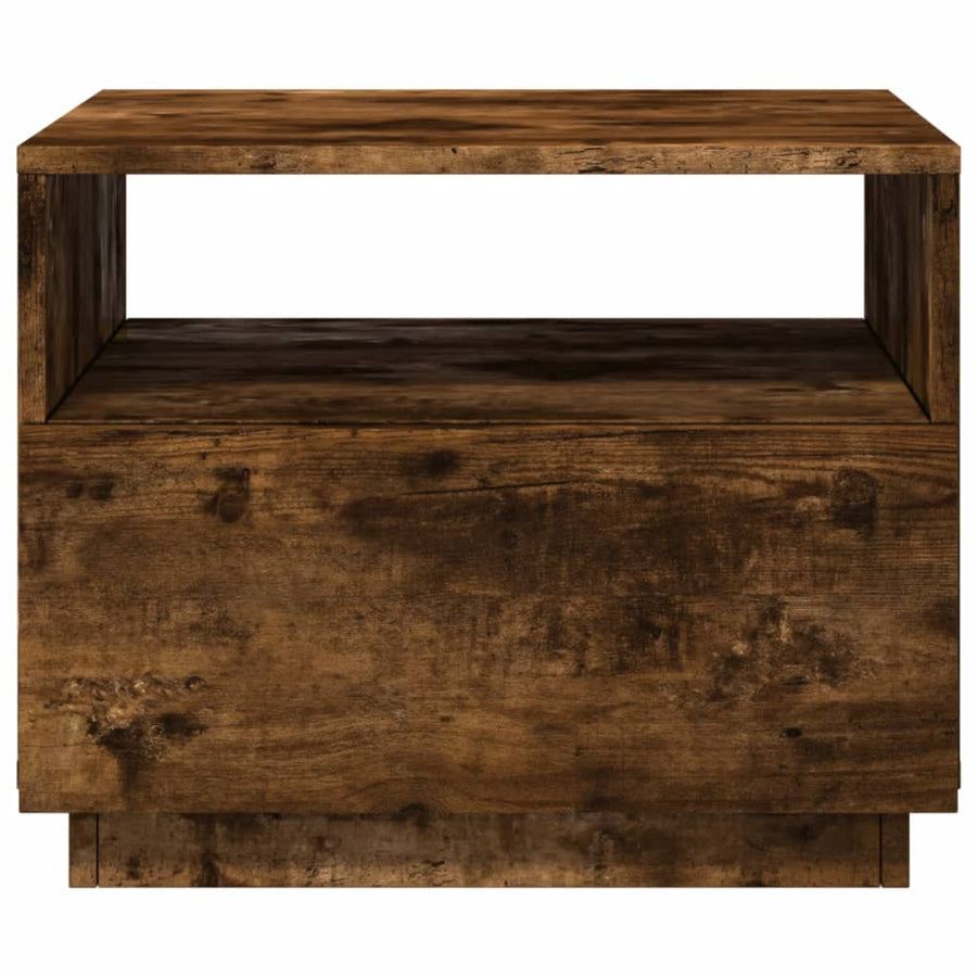 Salontafel met LED-verlichting 50x49x40 cm gerookt eikenkleurig Gerookt eiken
