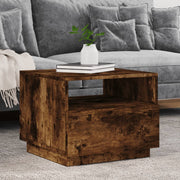 Salontafel 50x49x40 cm gerookt eiken LED
