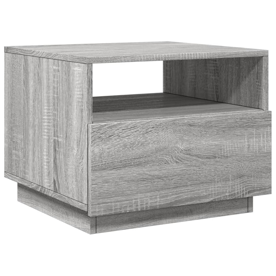 Salontafel met LED-verlichting 50x49x40 cm grijs sonoma eiken Grijs sonoma