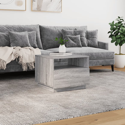 Salontafel met LED-verlichting 50x49x40 cm grijs sonoma eiken Grijs sonoma