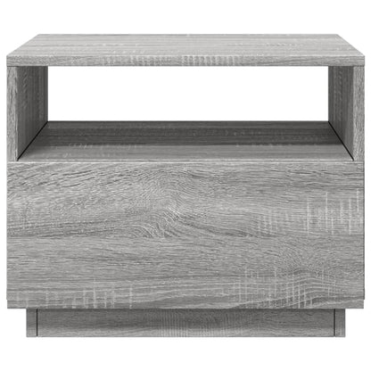 Salontafel met LED-verlichting 50x49x40 cm grijs sonoma eiken Grijs sonoma