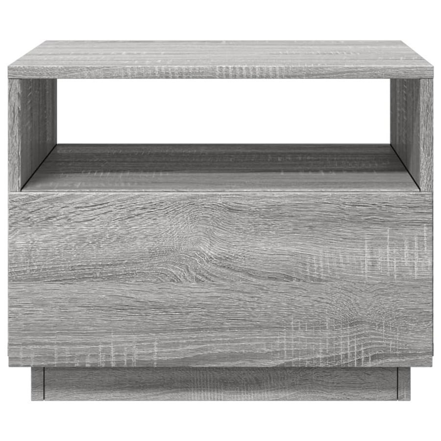 Salontafel met LED-verlichting 50x49x40 cm grijs sonoma eiken Grijs sonoma