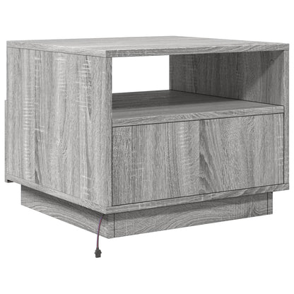 Salontafel met LED-verlichting 50x49x40 cm grijs sonoma eiken Grijs sonoma
