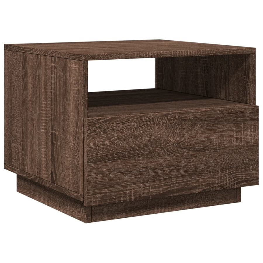 Salontafel met LED-verlichting 50x49x40 cm bruineikenkleurig bruin eikenkleur