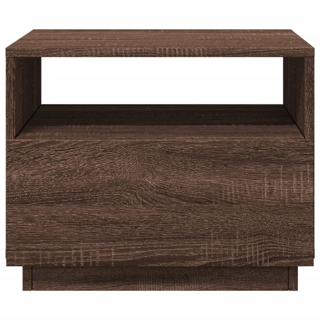 Salontafel met LED-verlichting 50x49x40 cm bruineikenkleurig bruin eikenkleur