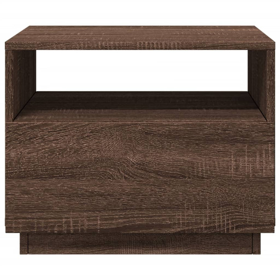 Salontafel met LED-verlichting 50x49x40 cm bruineikenkleurig bruin eikenkleur
