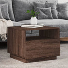 Salontafel 50x49x40 cm bewerkt hout bruineiken LED