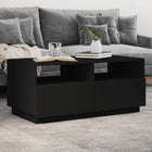 Coffee table with LED lighting 90x49x40 cm black