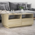 Coffee table with LED lighting 90x49x40 cm sonoma oak colour