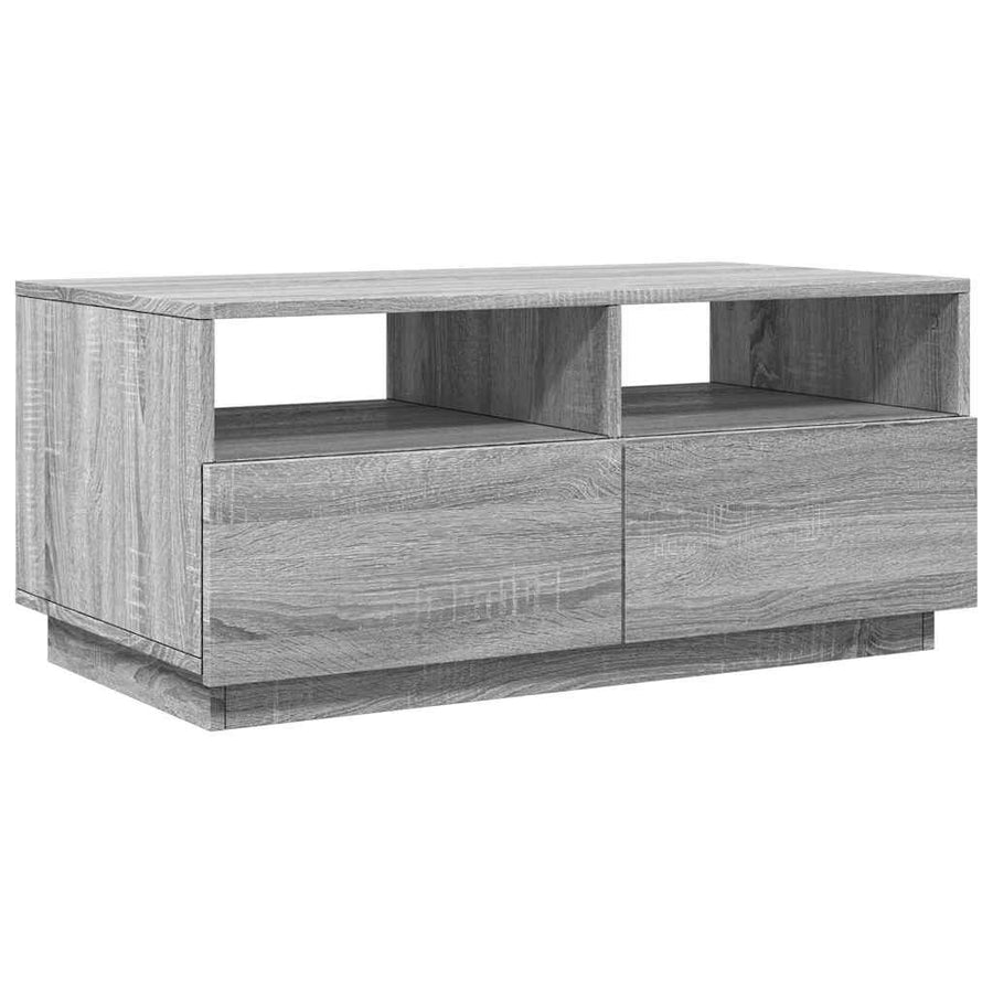 Salontafel met LED-verlichting 90x49x40 cm grijs sonoma eiken