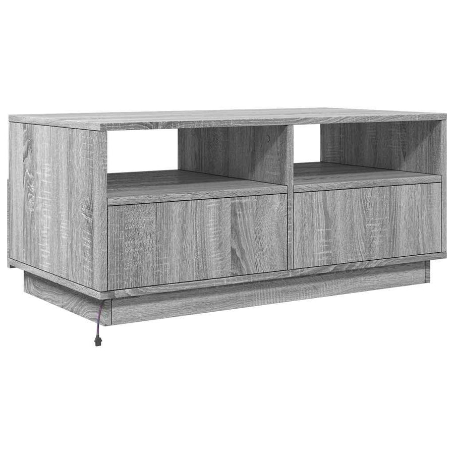 Salontafel met LED-verlichting 90x49x40 cm grijs sonoma eiken