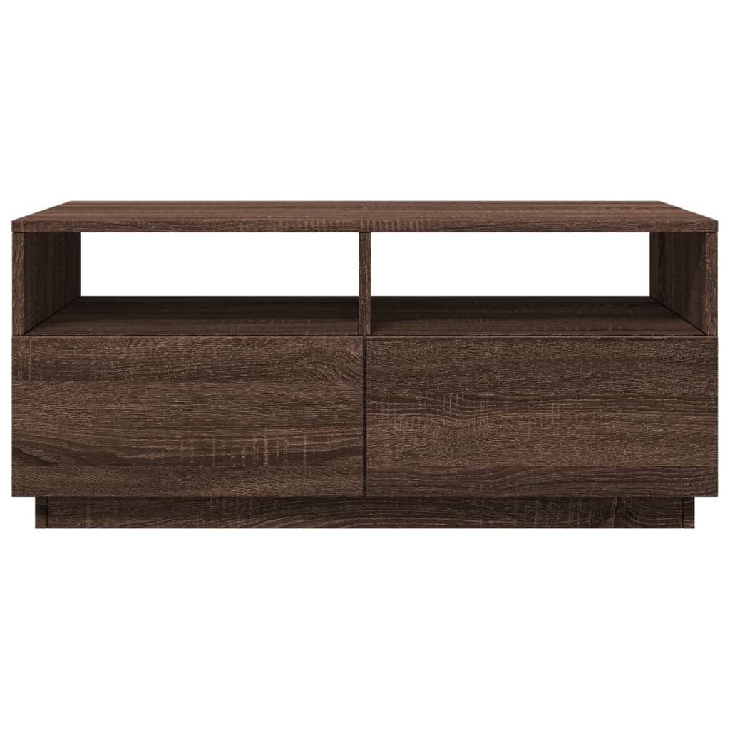 Salontafel met LED-verlichting 90x49x40 cm bruineikenkleurig