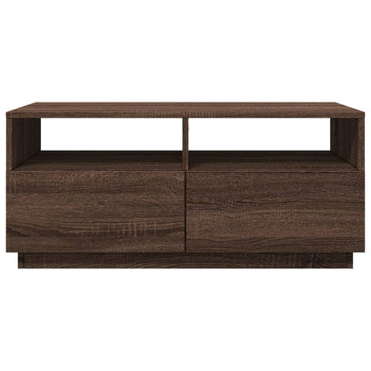 Salontafel met LED-verlichting 90x49x40 cm bruineikenkleurig