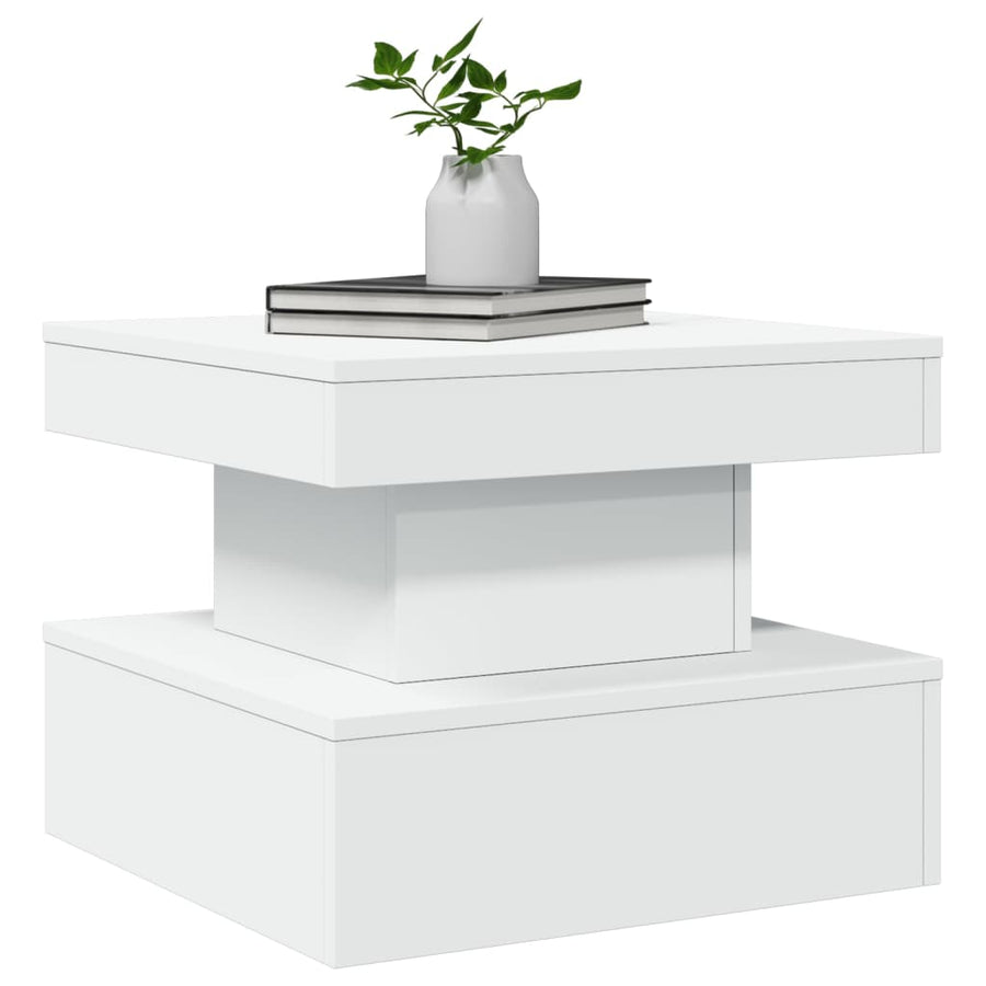Salontafel met LED-verlichting 50x50x40 cm wit 50 x 50 x 40 cm Wit