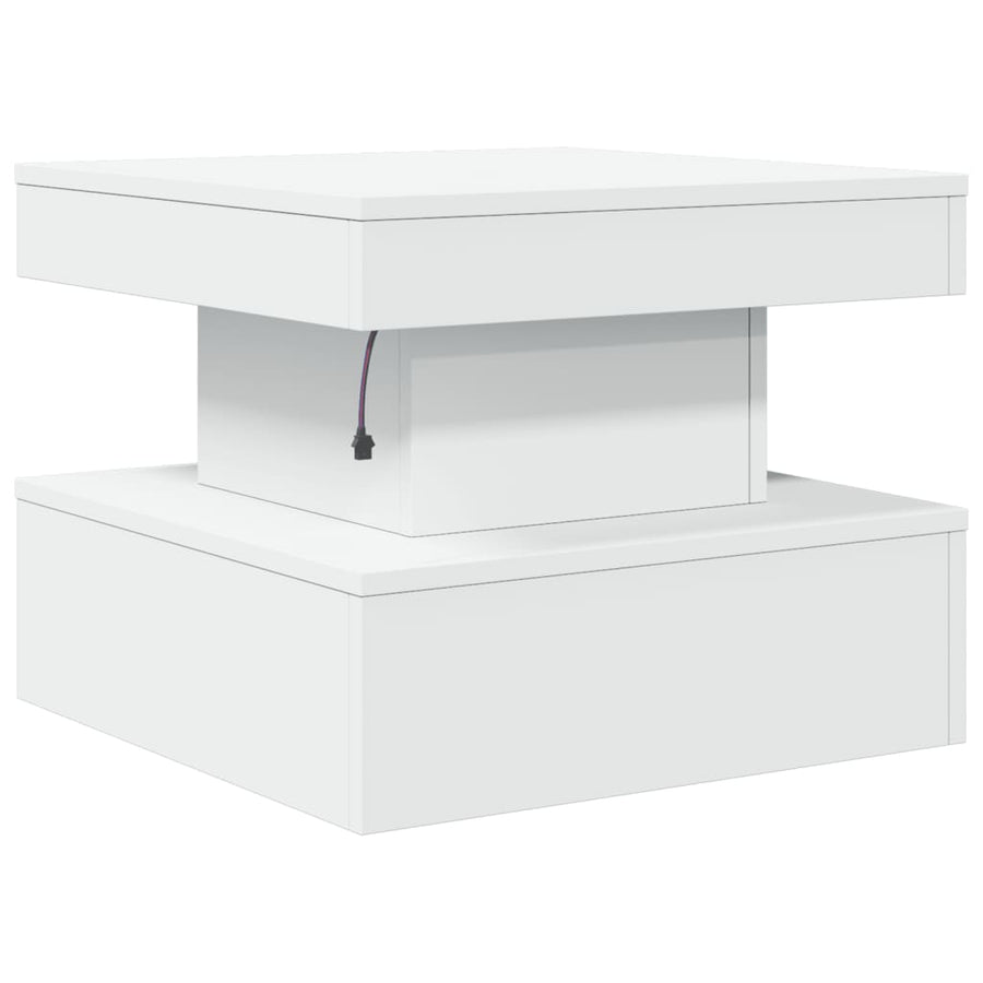 Salontafel met LED-verlichting 50x50x40 cm wit 50 x 50 x 40 cm Wit